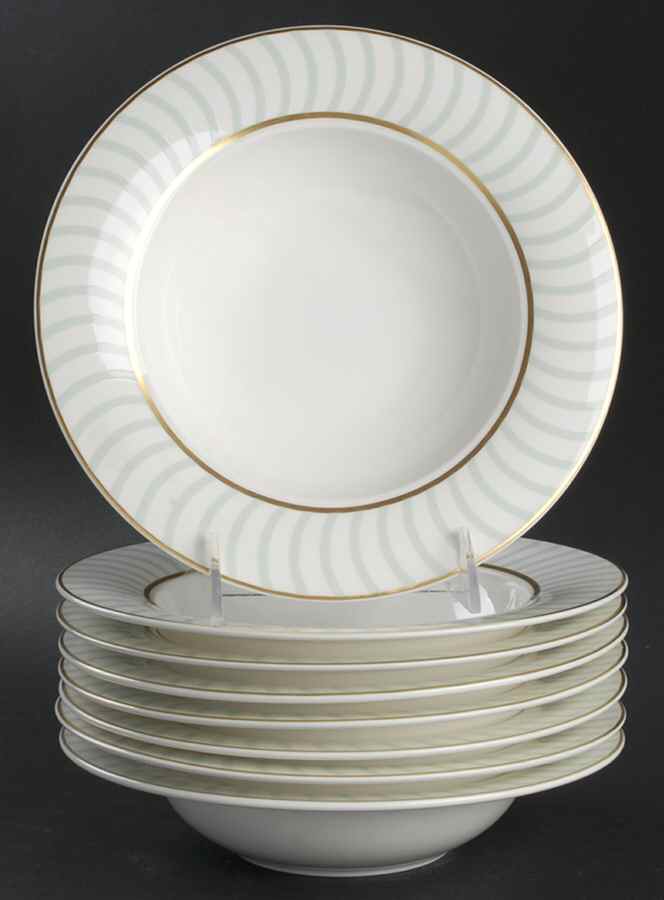 Frivolous Green (Set of 8) Accent Rim Soup Bowls by Royal Doulton-1