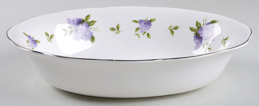 Lilac Lane Platinum 9" Oval Vegetable Bowl by Royal Albert-1