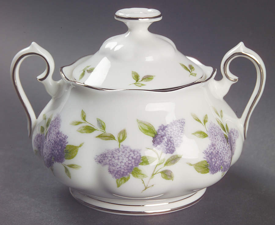 Lilac Lane Platinum Sugar Bowl & Lid by Royal Albert-1