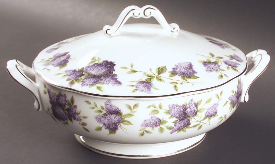 Lilac Lane Platinum Round Covered Vegetable by Royal Albert-1