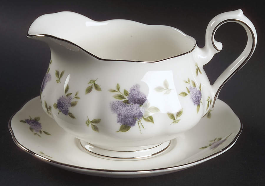 Lilac Lane Platinum Gravy Boat & Underplate by Royal Albert-1
