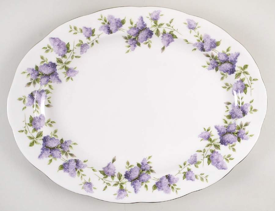 Lilac Lane Platinum 16" Oval Serving Platter by Royal Albert-1