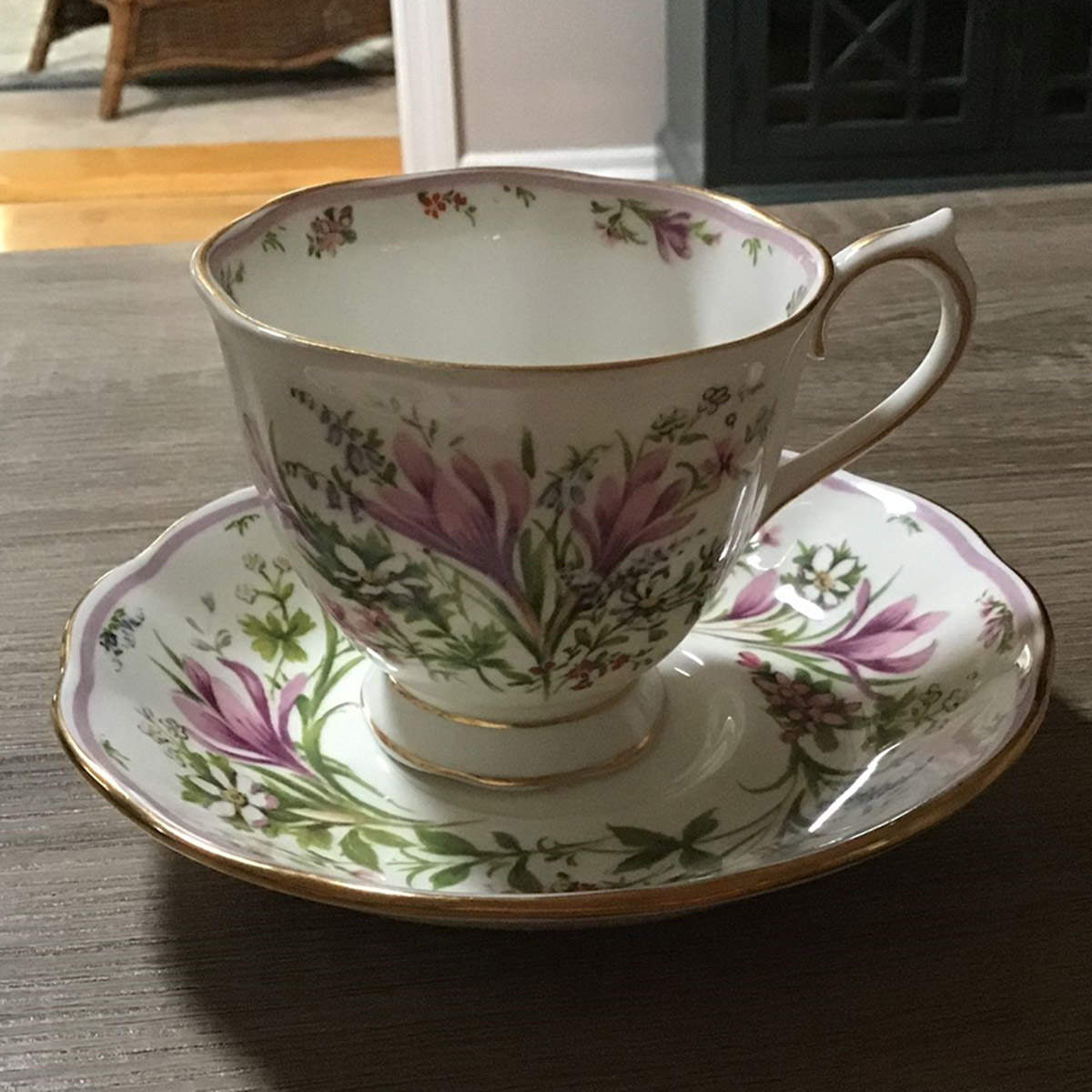 Country Bouquet Collection Footed Cup & Saucer Set by Royal Albert-1
