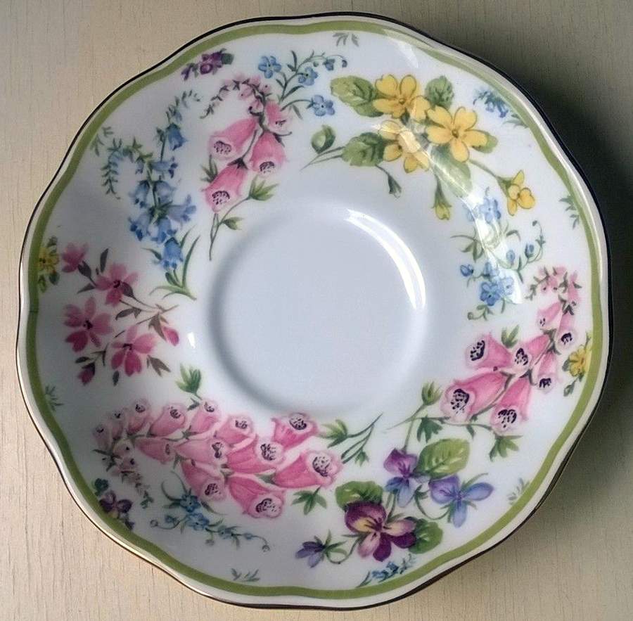 Country Bouquet Collection Saucer for Footed Cup by Royal Albert-1