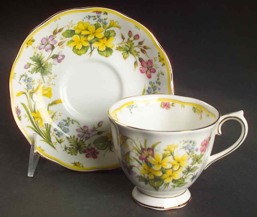 Country Bouquet Collection Footed Cup & Saucer Set by Royal Albert-1
