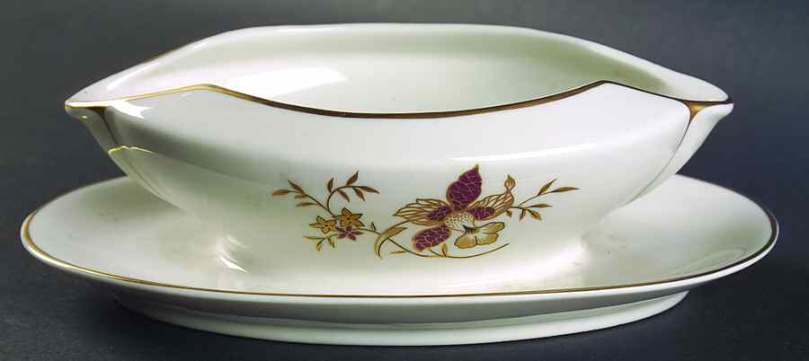 Mandarin Gravy Boat with Attached Underplate by Royal Jackson-1