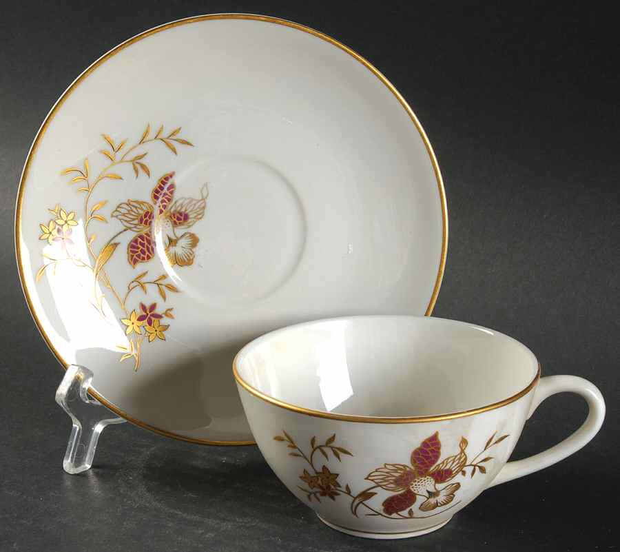 Mandarin Flat Cup & Saucer Set by Royal Jackson-1