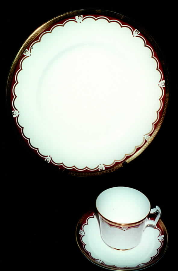 Trianon Red Dinner Plate by Royal Chelsea-1