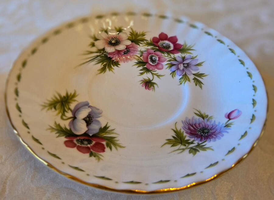 Flower of The Month (Newer, Hampton) Saucer for Footed Cup by Royal Albert-1