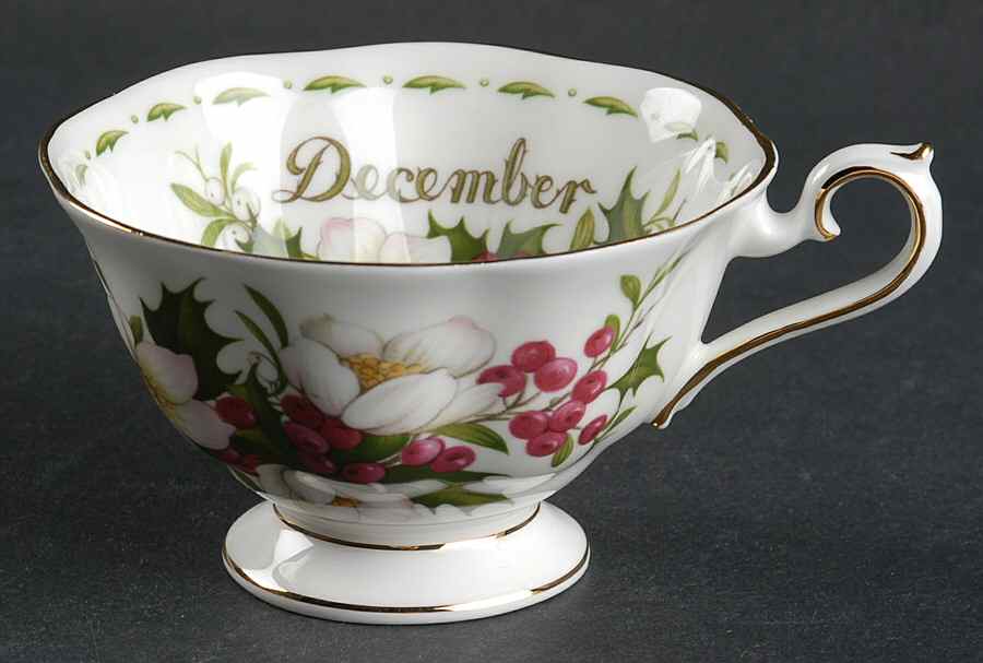 Flower of The Month (Newer, Hampton) Footed Cup by Royal Albert-1