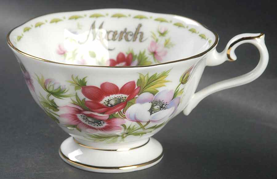Flower of The Month (Newer, Hampton) Footed Cup by Royal Albert-1