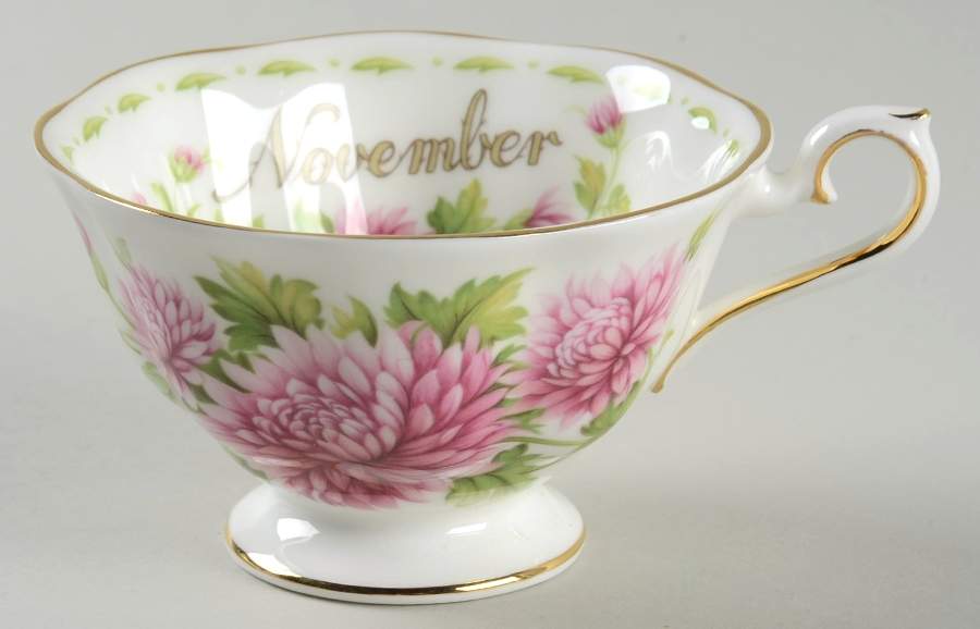 Flower of The Month (Newer, Hampton) Footed Cup by Royal Albert-1