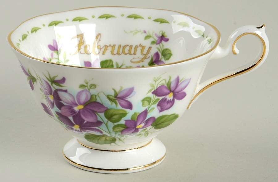 Flower of The Month (Newer, Hampton) Footed Cup by Royal Albert-1