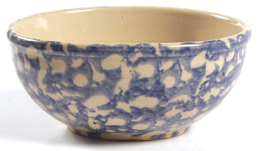 Spongeware Blue Coupe Soup Bowl by Robinson - Ransbottom-1