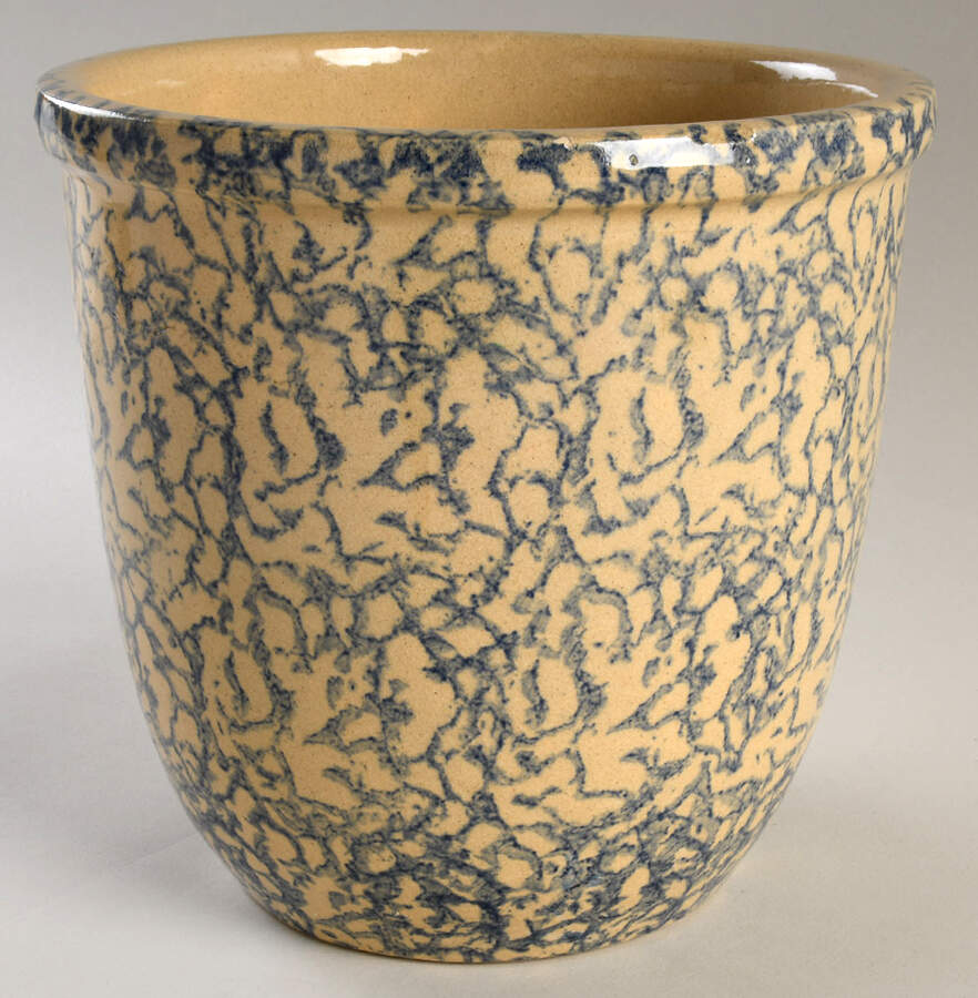 Spongeware Blue 8" Vase by Robinson - Ransbottom-1