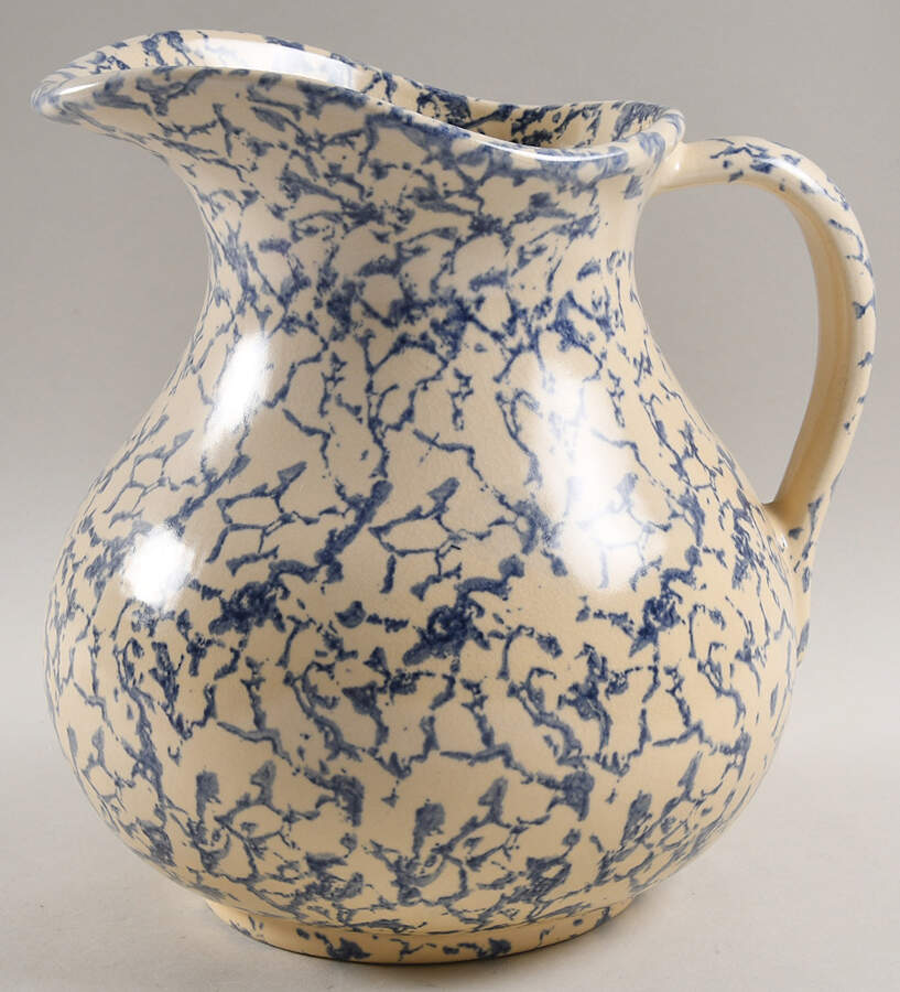Spongeware Blue 96 Oz Pitcher (For Bowl Set) by Robinson - Ransbottom-1