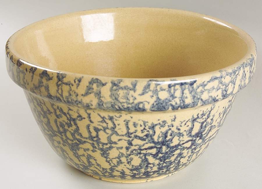 Spongeware Blue 9" Mixing Bowl by Robinson - Ransbottom-1