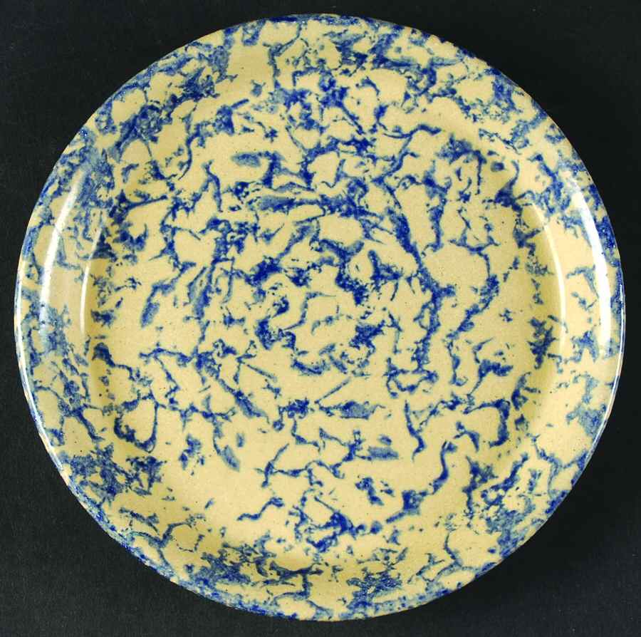 Spongeware Blue Salad Plate by Robinson - Ransbottom-1