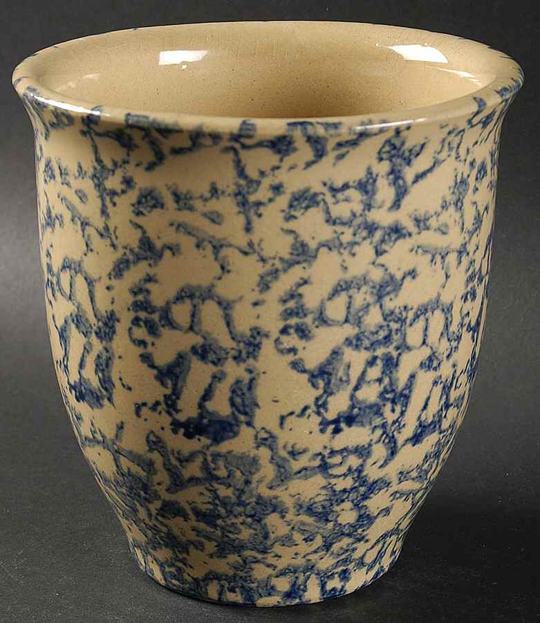 Spongeware Blue Utensil Holder by Robinson - Ransbottom-1