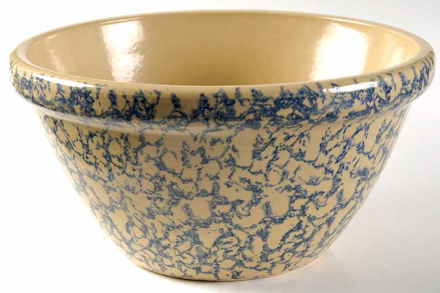 Spongeware Blue 10" Mixing Bowl by Robinson - Ransbottom-1
