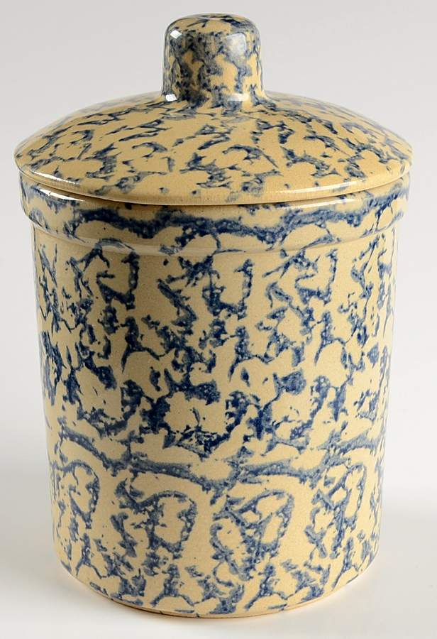 Spongeware Blue 7" Storage Jar & Lid by Robinson - Ransbottom-1