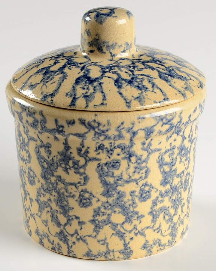 Spongeware Blue 5" Storage Jar & Lid by Robinson - Ransbottom-1