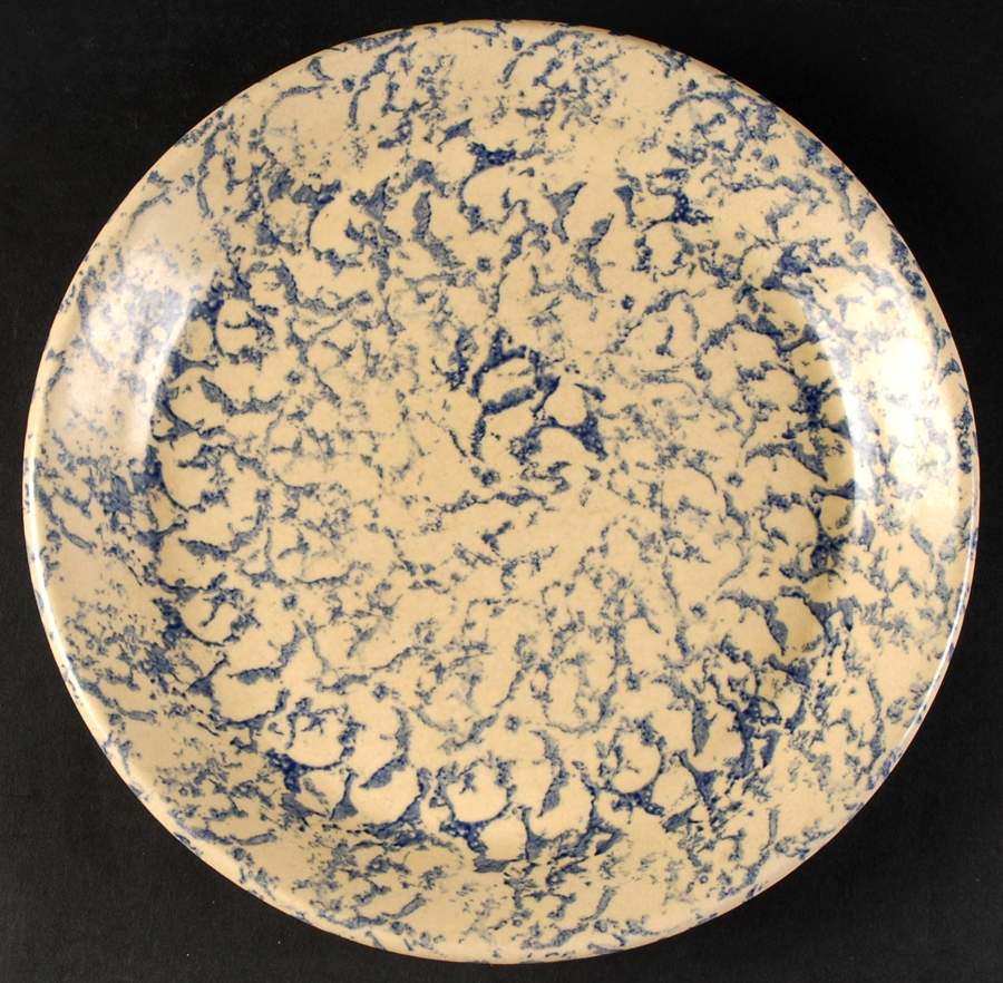 Spongeware Blue 10" Deep Plate by Robinson - Ransbottom-1