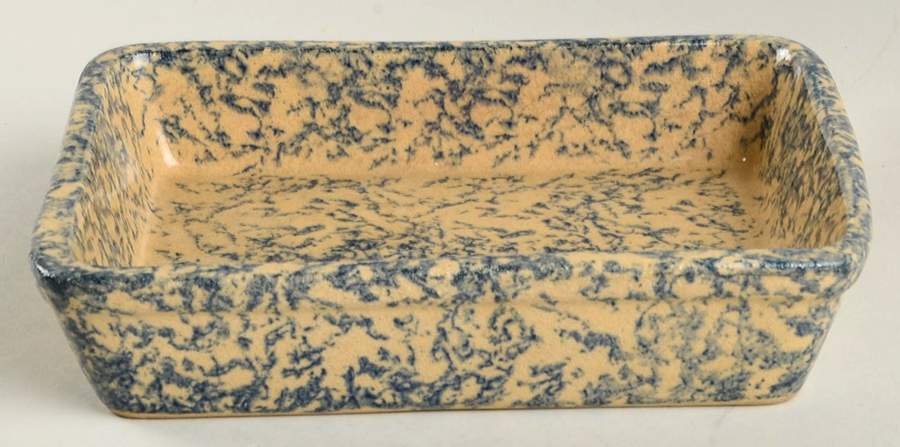 Spongeware Blue 7" Rectangular Baker by Robinson - Ransbottom-1