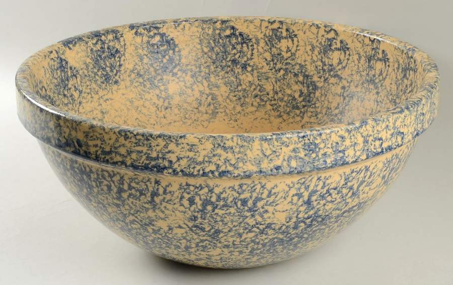 Spongeware Blue 16" Large Salad Serving Bowl by Robinson - Ransbottom-1