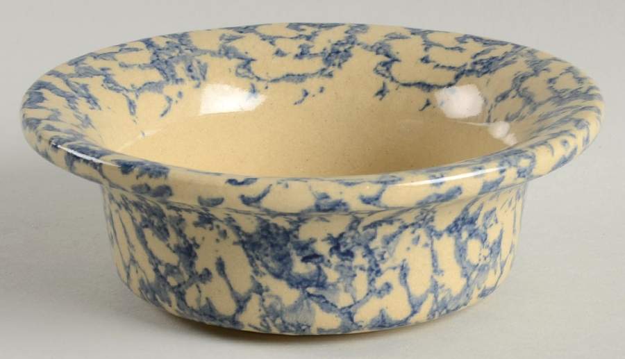 Spongeware Blue Rim Soup Bowl by Robinson - Ransbottom-1