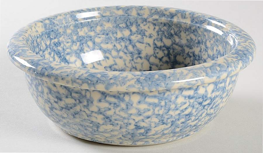 Spongeware Blue Soup/Cereal Bowl by Robinson - Ransbottom-1