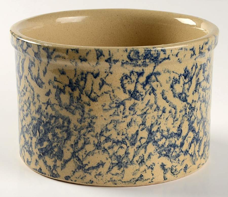 Spongeware Blue 1 Quart Low Jar by Robinson - Ransbottom-1