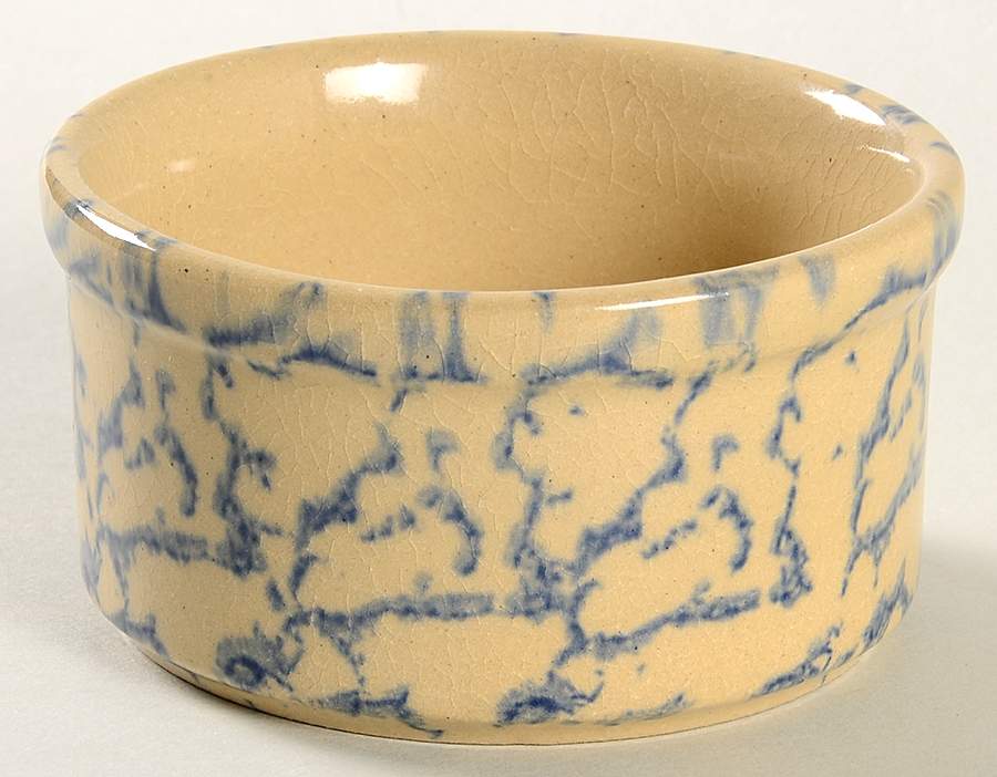 Spongeware Blue Ramekin No Lid by Robinson - Ransbottom-1
