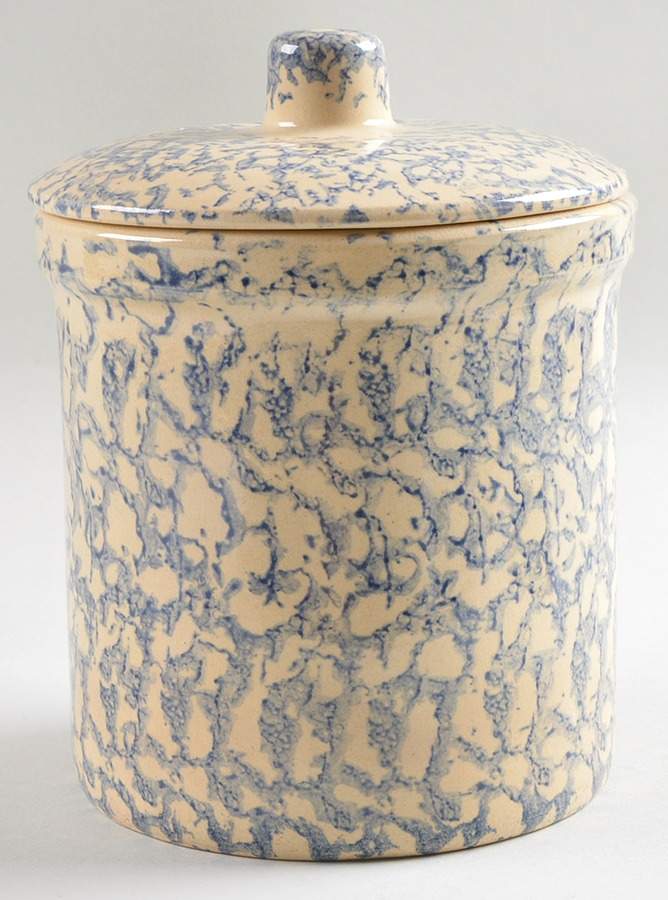 Spongeware Blue 8" Storage Jar & Lid by Robinson - Ransbottom-1
