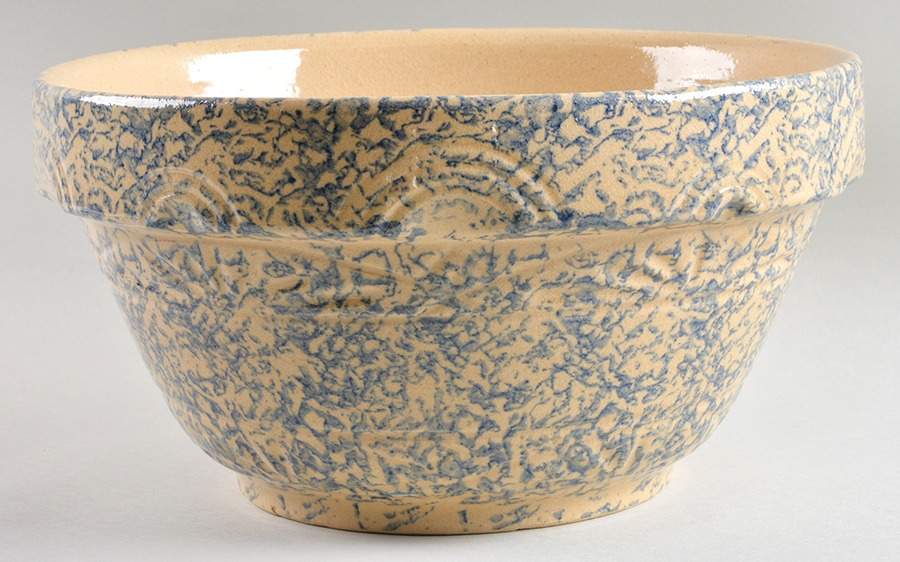 Spongeware Blue 12" Mixing Bowl by Robinson - Ransbottom-1
