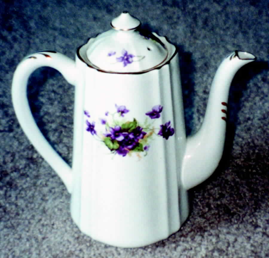 Sweet Violets Chocolate Pot & Lid by Samuel Radford-1