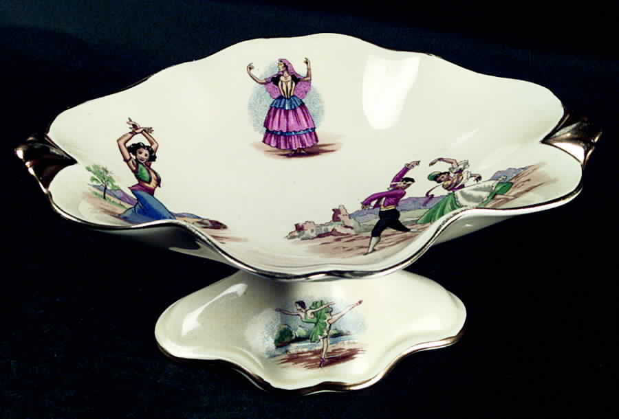 National Dances Oval Compote (Height X Length) by Royal Winton-1