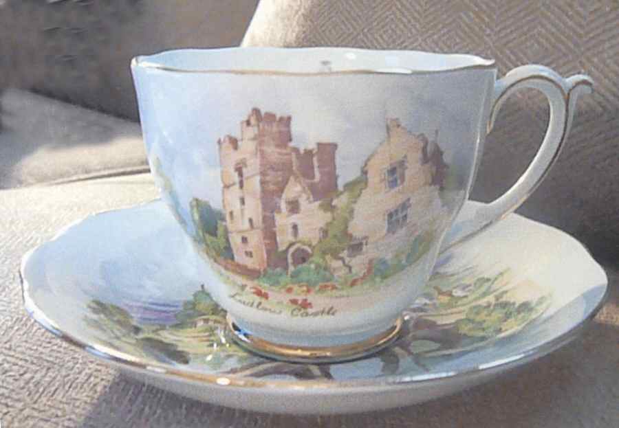 Beautiful Britain Footed Cup & Saucer Set by Roslyn (England)-1