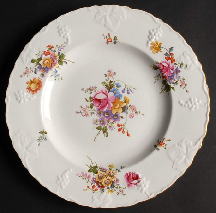 Derby Posies (Vine Shape) Dinner Plate by Royal Crown Derby-1