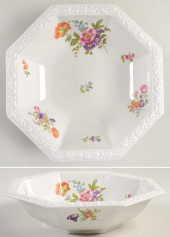 Flowers (Maria Stamp) 10" Octagonal Vegetable Bowl by Rosenthal - Continental-1