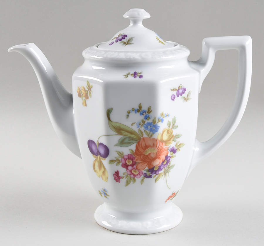 Flowers (Maria Stamp) Small Coffee Pot & Lid by Rosenthal - Continental-1
