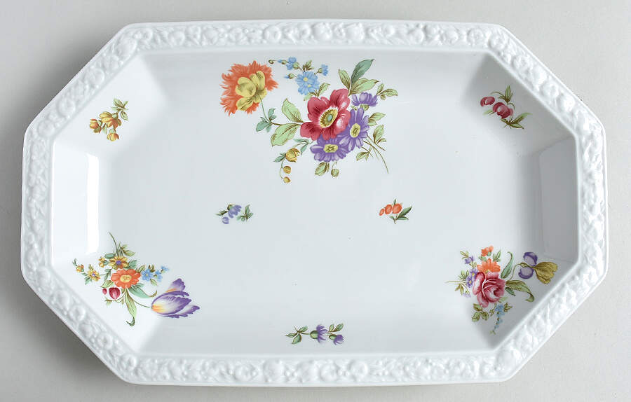 Flowers (Maria Stamp) 13" Oval Serving Platter by Rosenthal - Continental-1