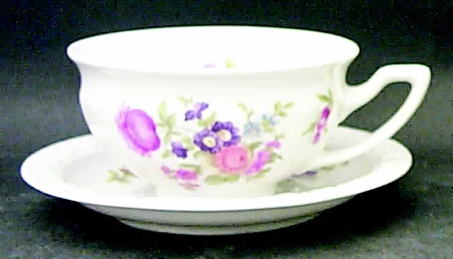 Flowers (Maria Stamp) Flat Cup & Saucer Set by Rosenthal - Continental-1