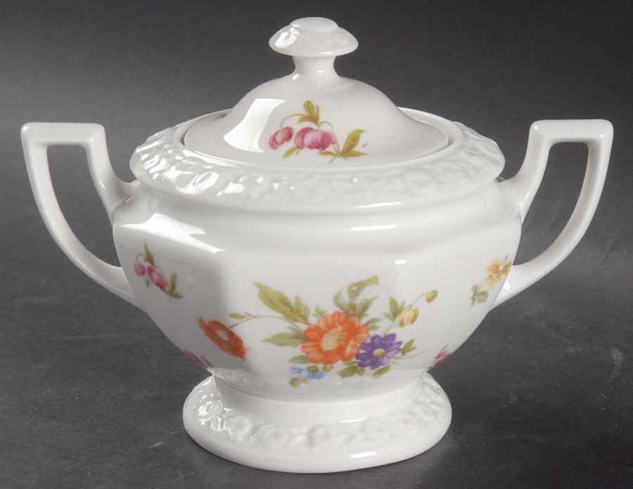 Flowers (Maria Stamp) Sugar Bowl & Lid by Rosenthal - Continental-1