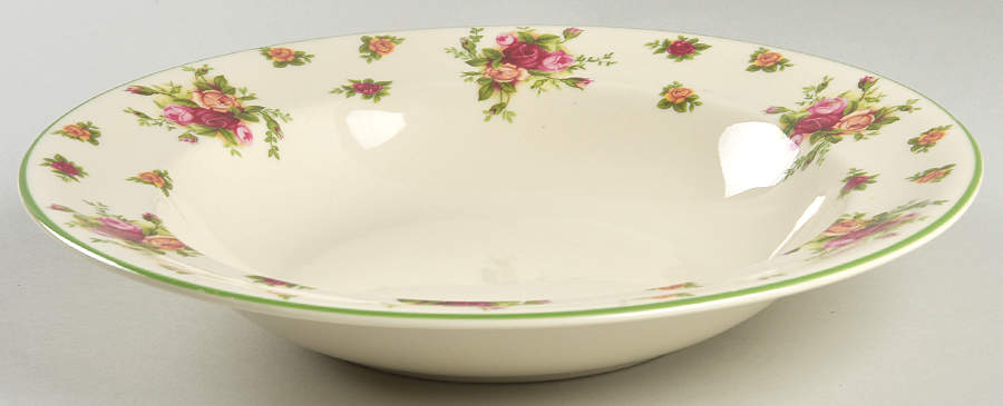 Old Country Roses White (Green Trim) 11" Individual Pasta Bowl by Royal Albert-1