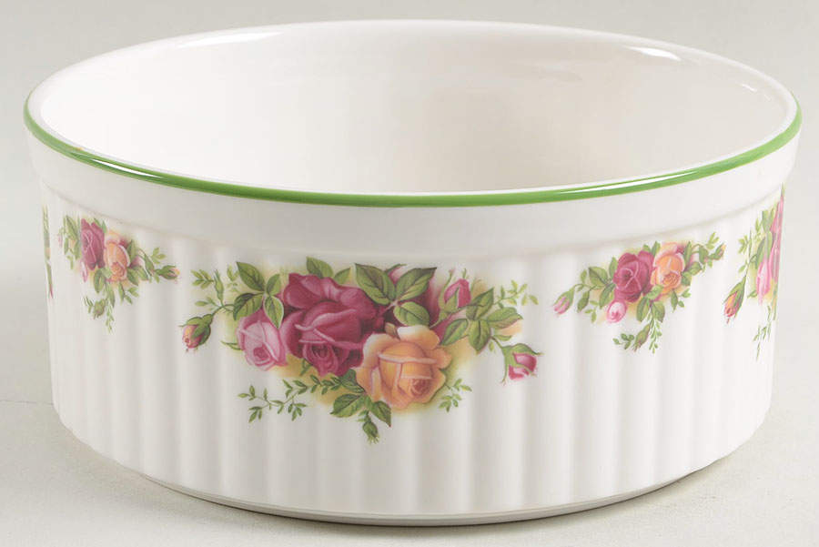 Old Country Roses White (Green Trim) 7" Souffle by Royal Albert-1