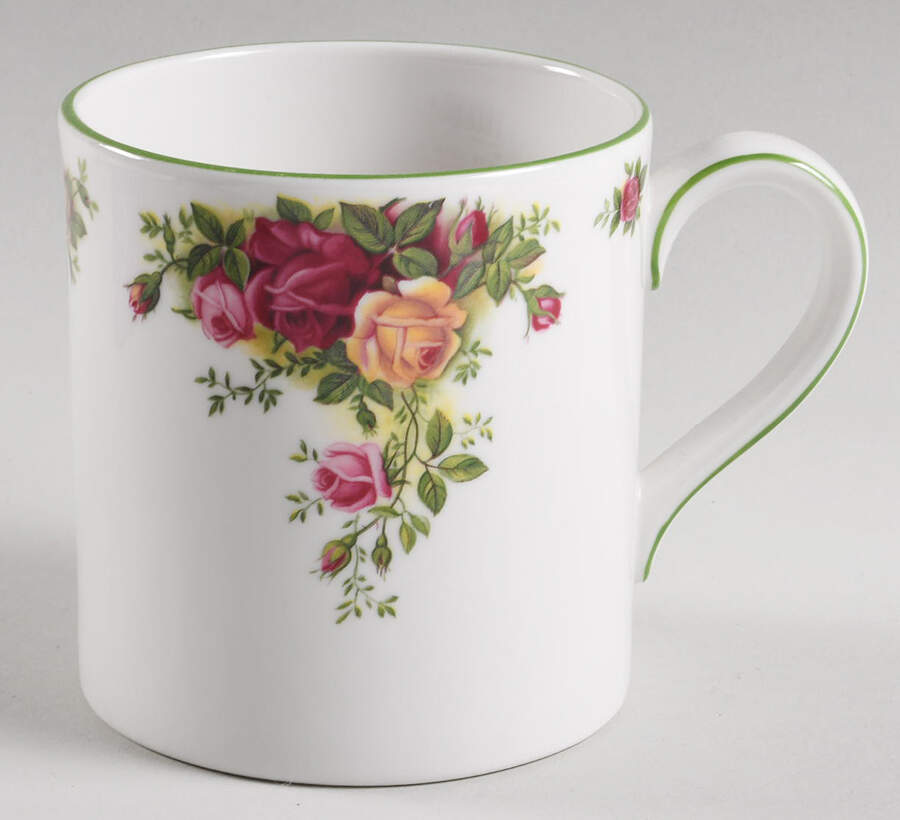 Old Country Roses White (Green Trim) Mug by Royal Albert-1