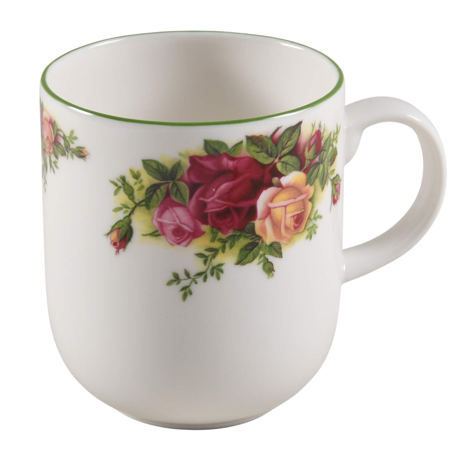 Old Country Roses White (Green Trim) Mug by Royal Albert-1