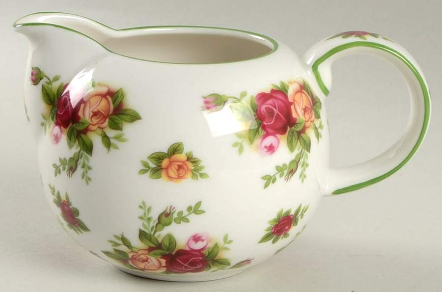 Old Country Roses White (Green Trim) Creamer by Royal Albert-1