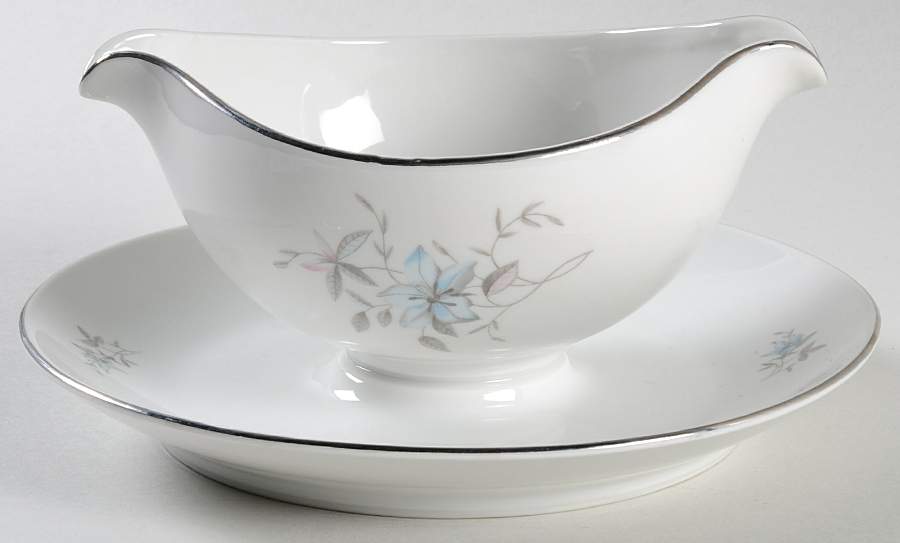 Fantasy Gravy Boat with Attached Underplate by Royal Bohemian-1